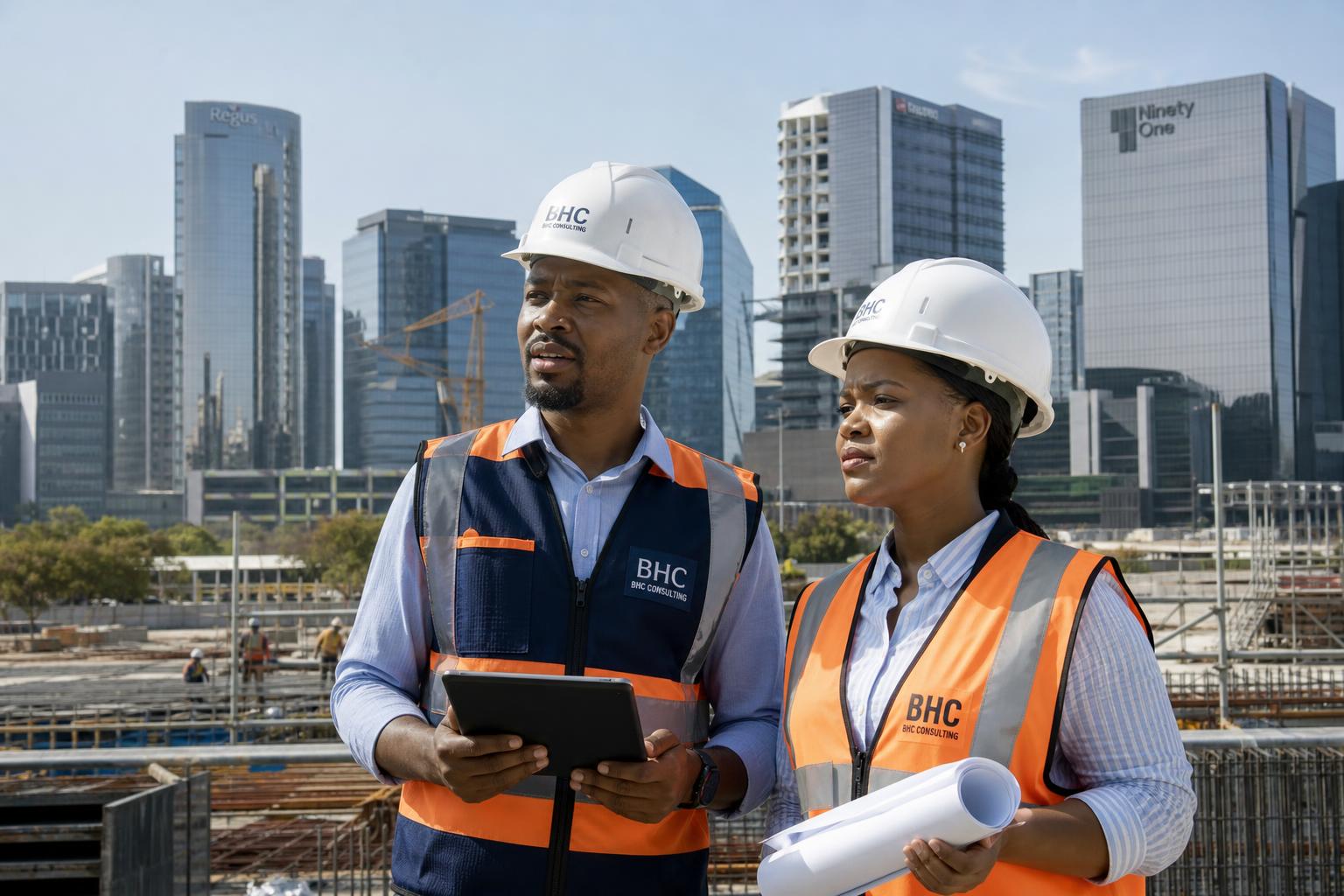 Komaru construction managers on site in Sandton